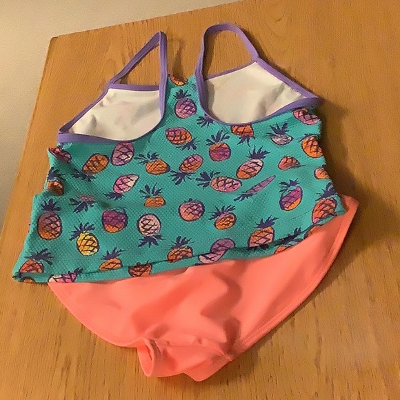 Speedo tankini top size 10 pineapples bottom hot orange Lg 10/12 wonder … - Picture 2 of 8
